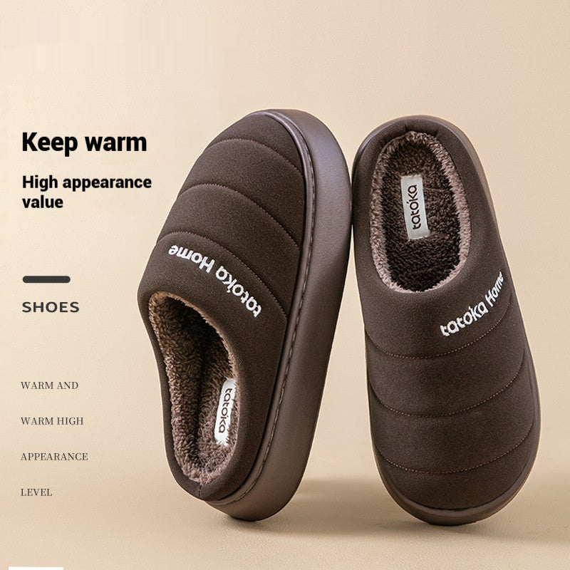 New Cotton Waterproof Plush Autumn And Winter Warm Non-slip Platform Fleece Lined Cotton Shoes