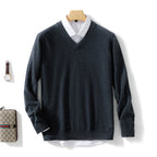 Men's Solid Color Plus Size Winter Bottoming Knitted Sweater