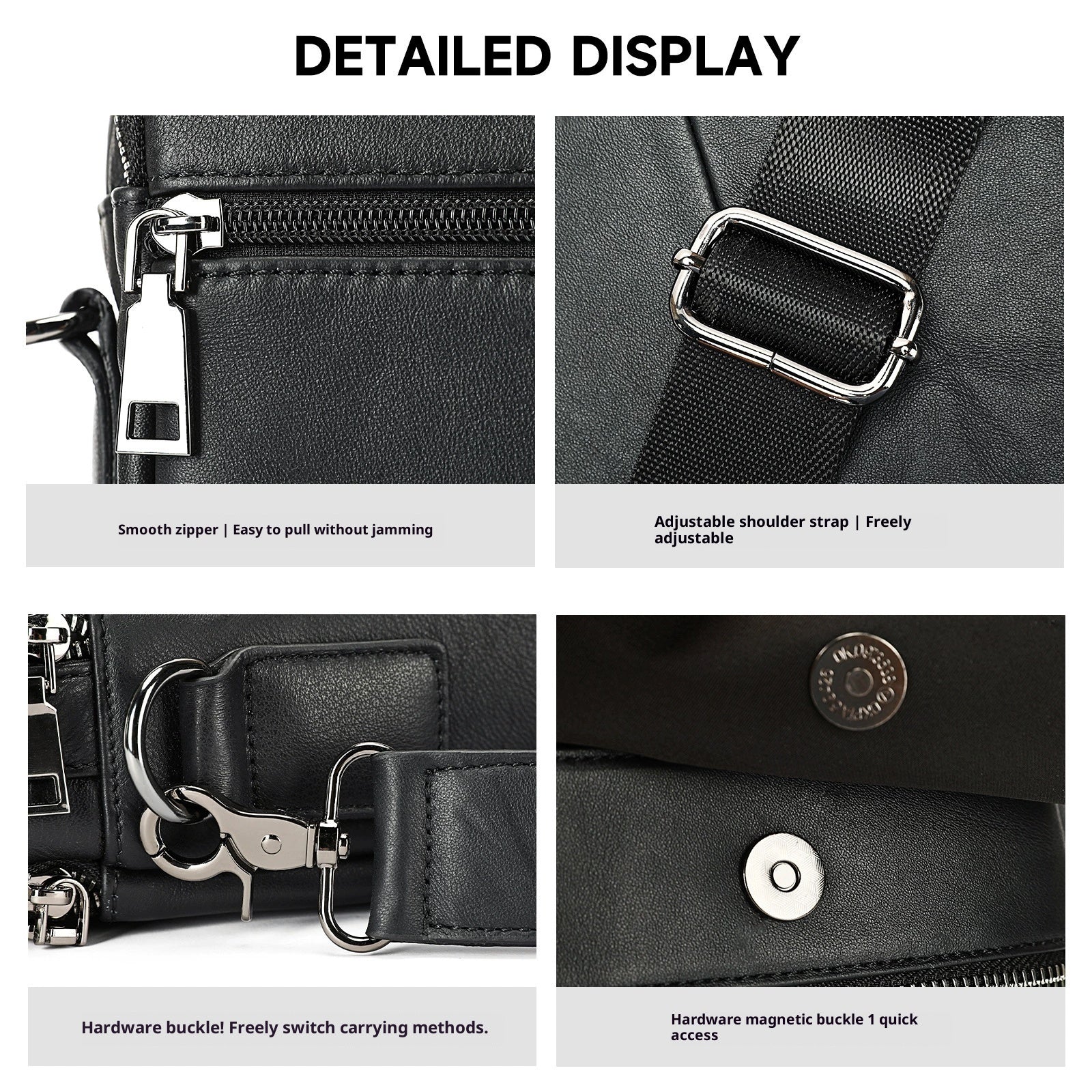 Leather Business Commuter Slung Handbag