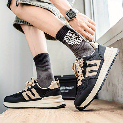 Mens Lightweight Sneakers Breathable Low Top Cushioned Sole