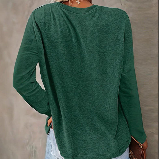 Christmas Shirts For Women, Cute Christmas Tree Graphic Long Sleeve T-Shirt, Funny Holiday Xmas Top For Party, Family Matching PJ Outfit Main Image