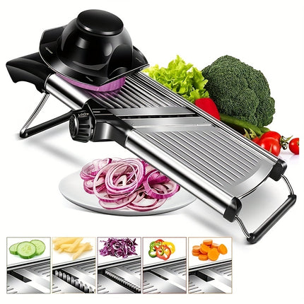 Stainless Steel Vegetable Slicer With 5 Blades Mandoline