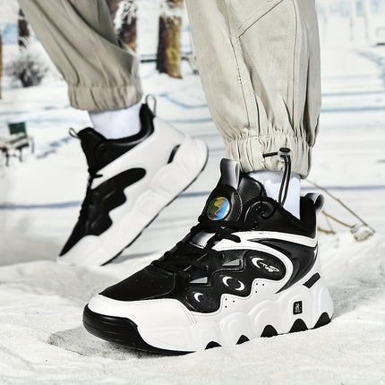 Mens Winter Warm Lined Striped Non Slip Basketball Shoes