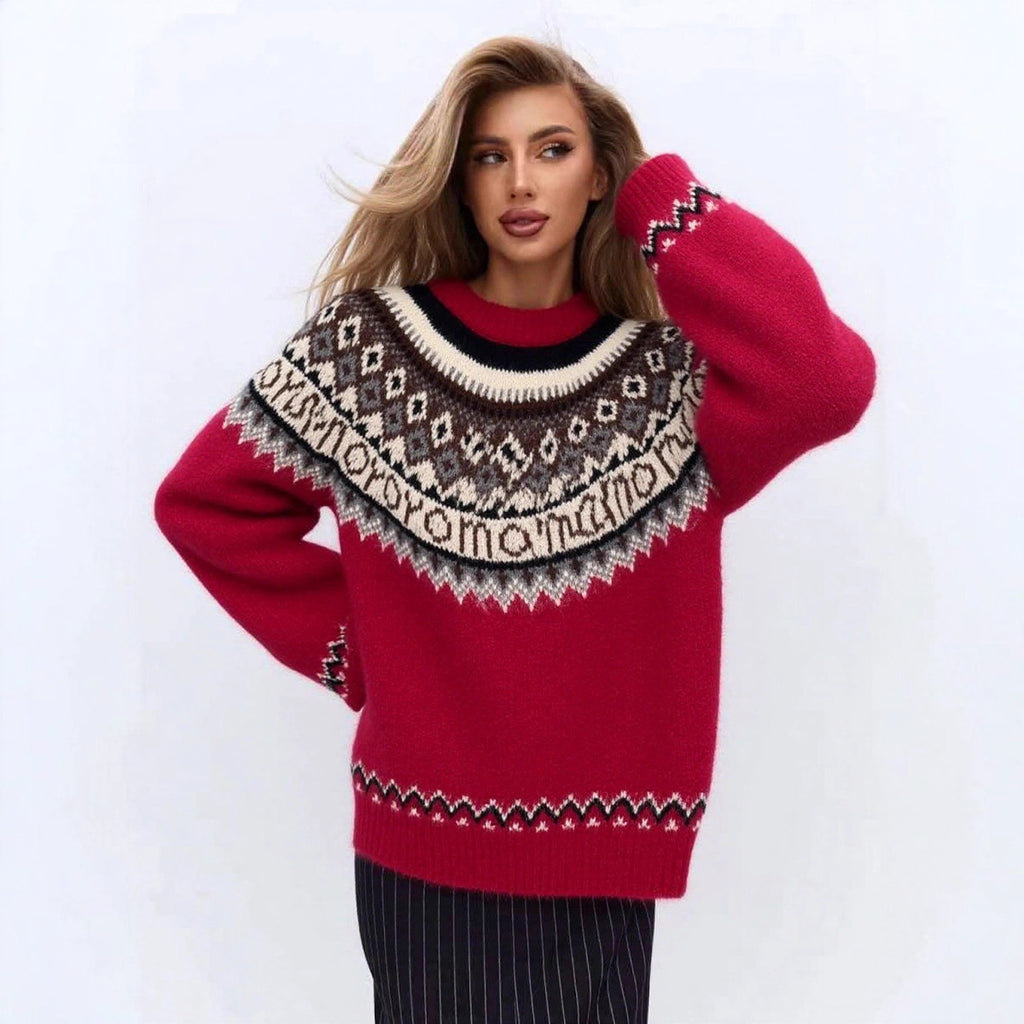 Pattern Soft Glutinous Plush Atmosphere Sweater Women's Clothing