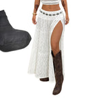 New Beach Style Texture Split Sexy Vacation A- Line Women's Skirt