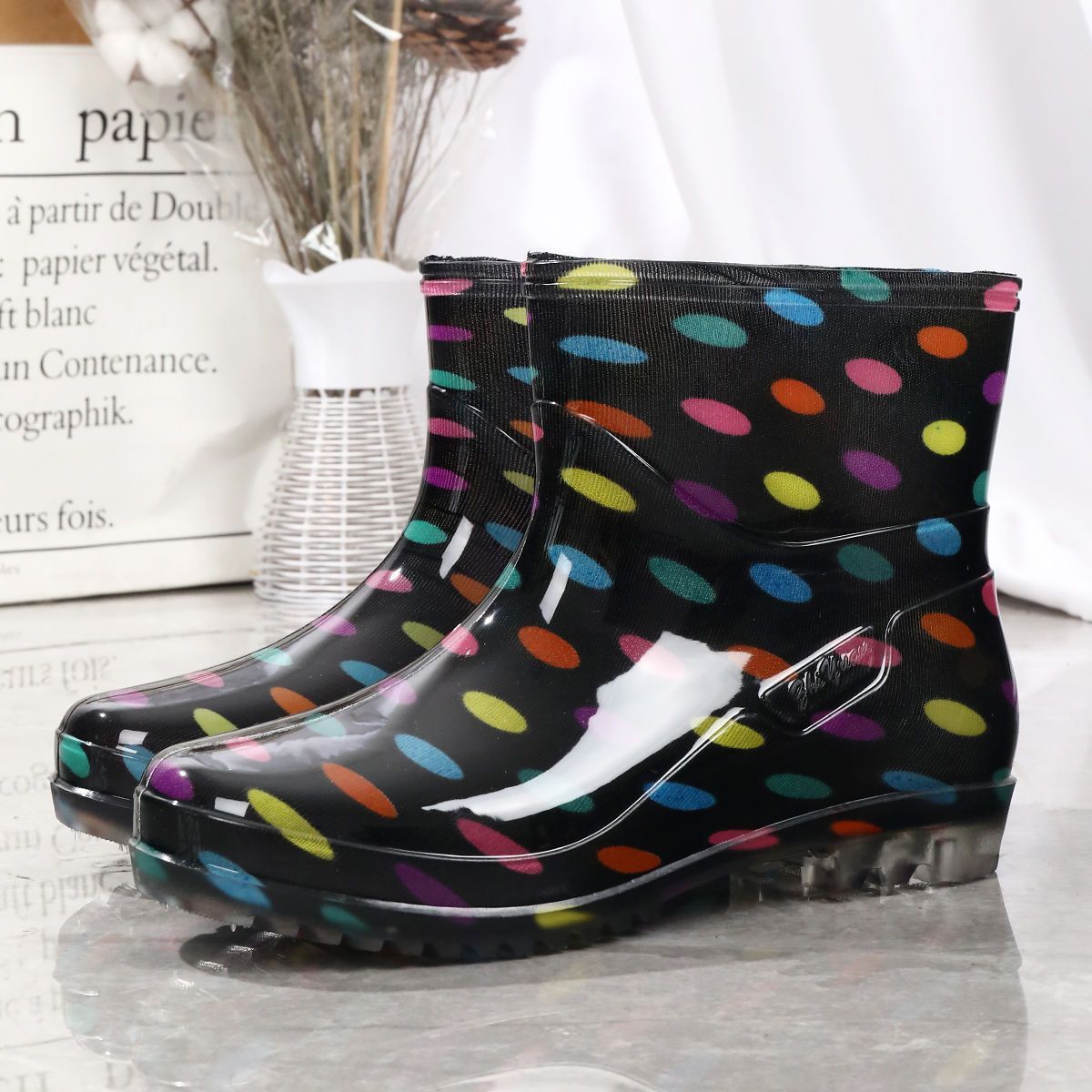 Four Seasons Fashion Rain Boots Women's Short Low-top Adult Waterproof Non-slip Water