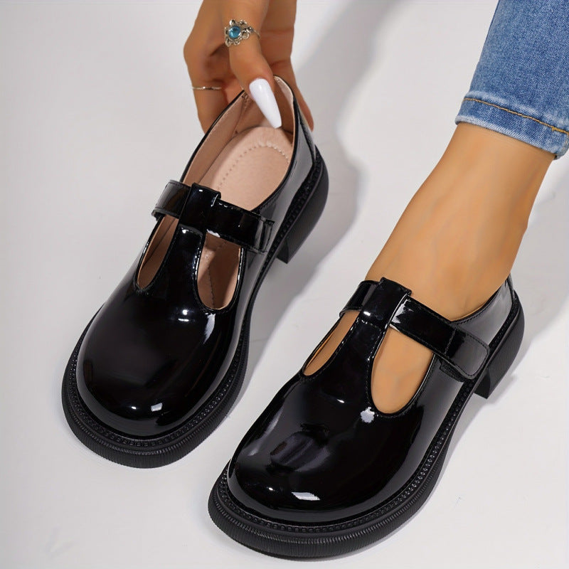 Mary Jane Flats Elegant Loafers With Round Toe Hook
