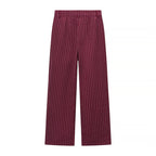 Female Casual Versatile Suit Jacket Casual Pants Striped