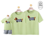 Dog Western Style Mother-daughter Matching Outfit Cotton Short Sleeve Contrast Color Korean Style