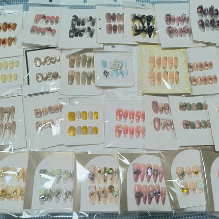 Wholesale 100Pcs Fake Nail Set With 10 Kits Ballet Cat Eye