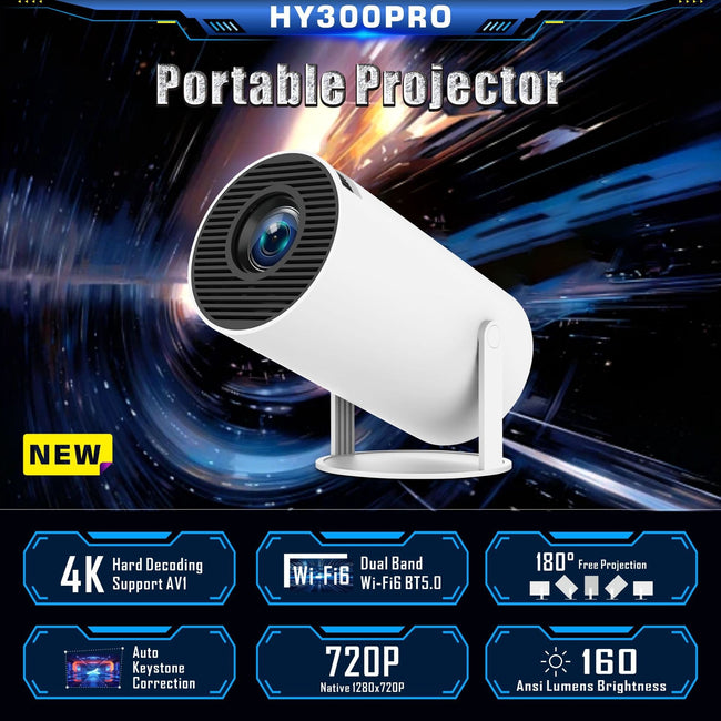 HY300 Pro Projector Home Theater Entertainment Portable Small Projector Hover Image