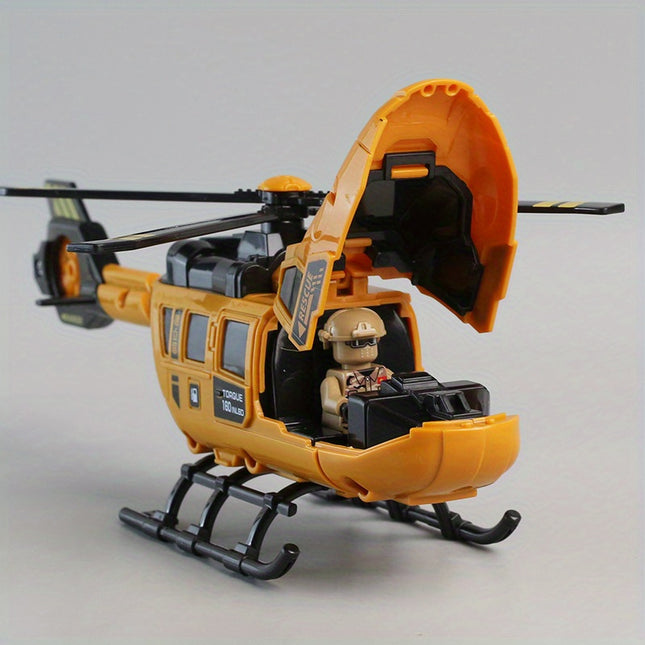 Yellow Helicopter Model Desk Accessory ABS Plastic 1 Piece