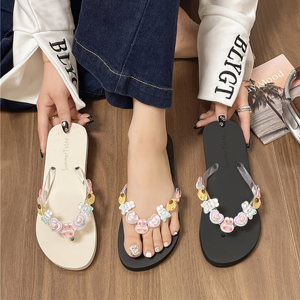 Handmade Cartoon Flip Flops For Women Non Slip Slippers
