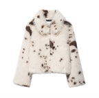 Artificial Fur Animal Pattern Coat For Women