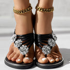 Floral Pattern Flip Flops Comfortable Casual Summer Beach Slippers