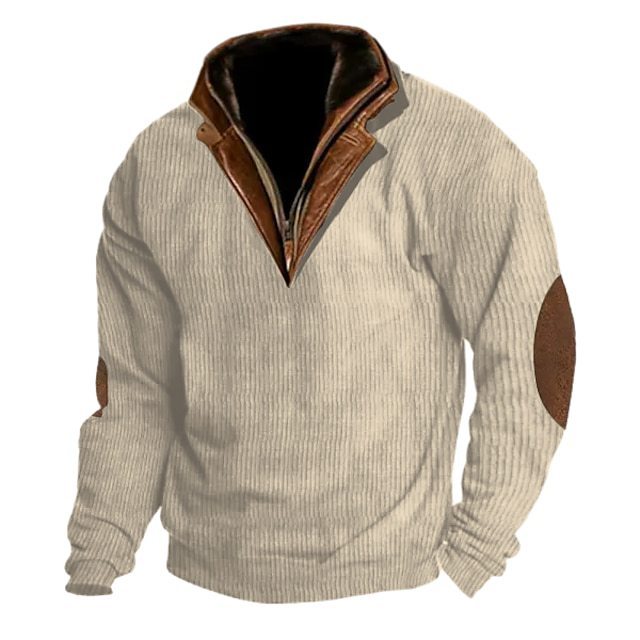 Warm And Loose Outdoor Breathable Stand Collar Men's Sweater Hover Image