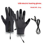 USB Heating Men's And Women's Winter Windproof Waterproof Cycling Gloves