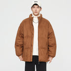 Stand Collar Deerskin Velvet Loose Windproof Warm Quilted Jacket High Quality Trendy Wild Protection