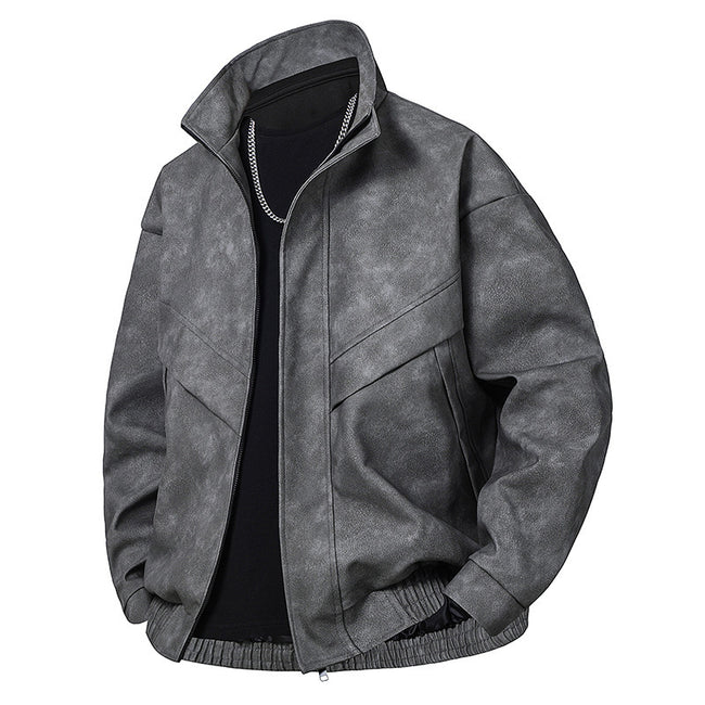 All-matching And Handsome Slim Fit Leather Coat Main Image