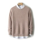 New Round Neck Double-strand Thickened Sweater For Men