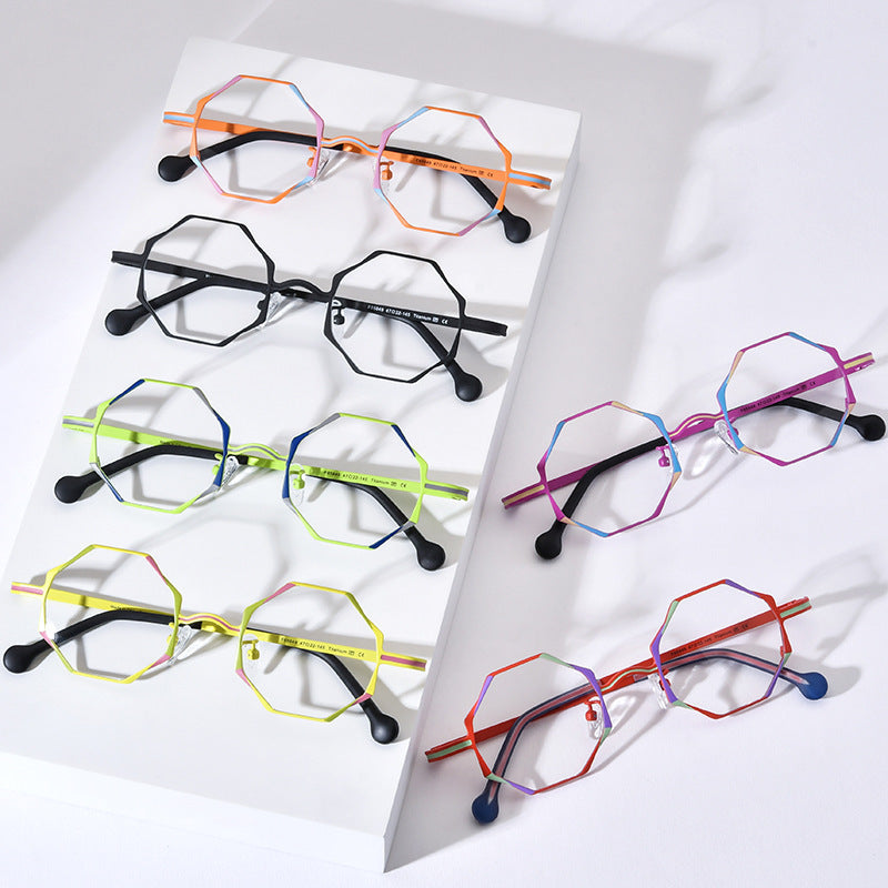 Women's All-match Multicolor Ultra-light Pure Titanium Myopia Glasses