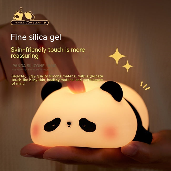 Panda Night Lights For Kids Cute Animal Silicone Timing Rechargeable Lamp Cartoon Panda Bedroom Decoration Kids Boys Girls Gift Main Image