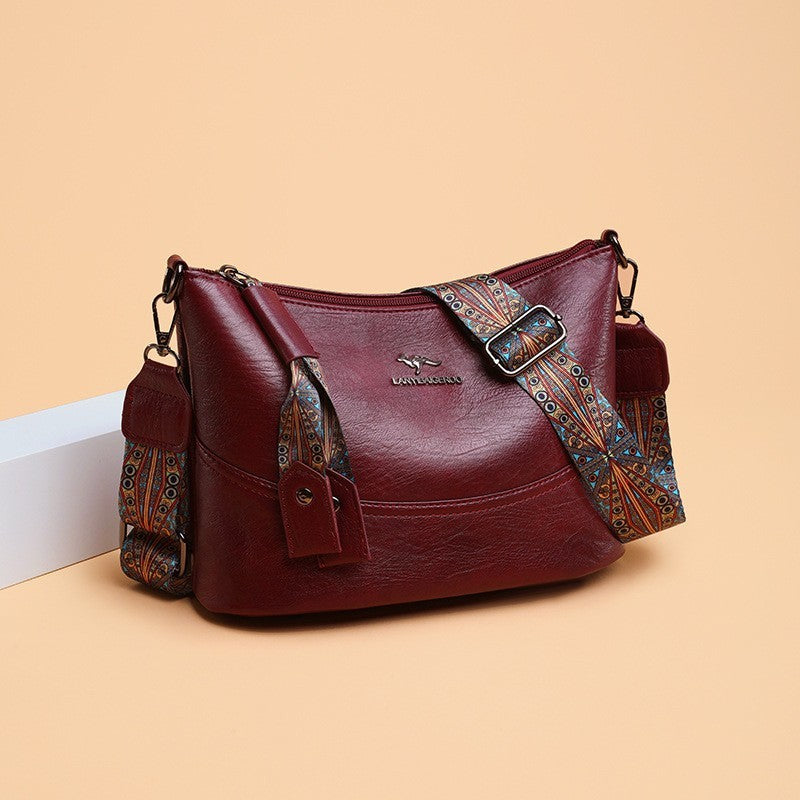 2024 New Women's Bucket Bag Soft Leather One-shoulder Crossbody