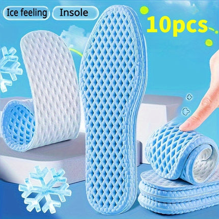 Summer Ice Feel Insoles Ten Pcs Breathable Sweat Absorbent