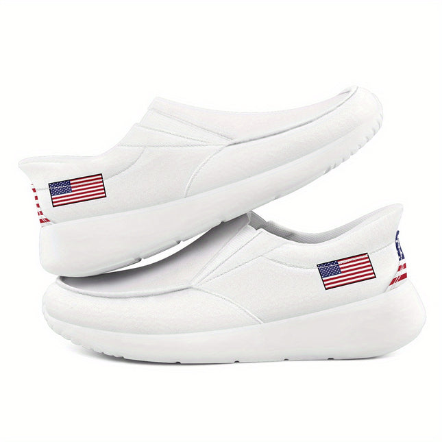 Men's USA Flag Slip On Sneakers Lightweight EVA Sole