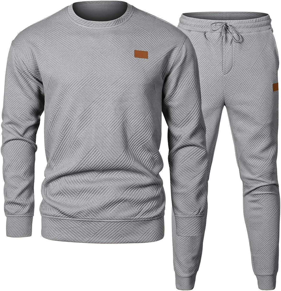 Men's Sports Casual Versatile Round Neck Sweater Set