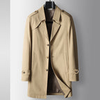 Mid-length Lapel Single Breasted Medium Youth Young Luxury Business Casual Trench Coat