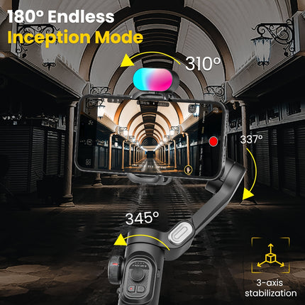 Three Axis Phone Gimbal Handheld Stabilizer With RGB Light