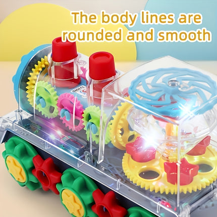Transparent Toy Train With 360 Rotation And Musical Lights