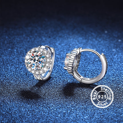 925 Silver Moissanite Earrings 1 Carat Easter Gift