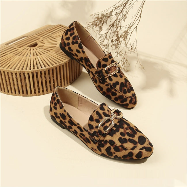 Leopard Print Casual Soft Bottom Pumps Women Casual Shoes Round Toe Flats Hover Image