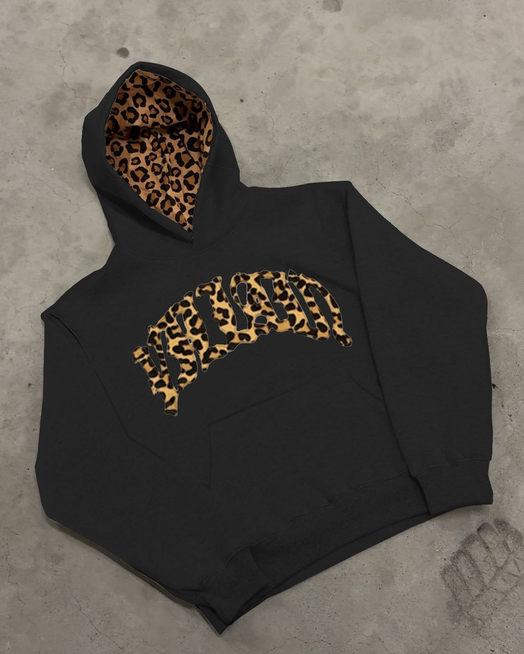 Leopard Print Letter Embroidery Street Casual Trousers Men And Women All-match Hoodie