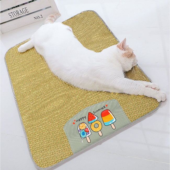 Pet Mat Ice Cool Grass Mat Dog's Nest Tengzhu Cooling Summer Pet's Nest Cat Sleeping Mat Anti Scratch Dog Bed Anti Moisture Dogs Cats Supplies Summer Pet Products Main Image