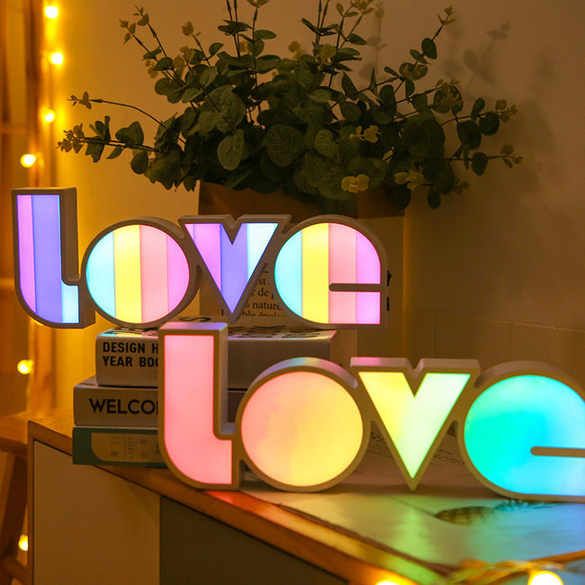 Valentines Day Decor LED LOVE Light Valentines Day Gift For Girlfriend Bithday Wedding Party Decoration Romantic Wedding Decor Hover Image