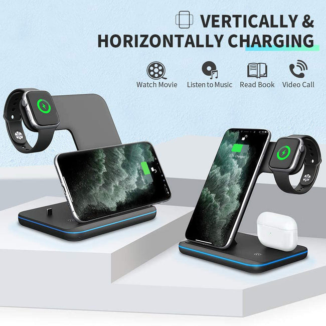 Compatible Mobile Phone Watch Earphone Wireless Charger 3 In 1 Wireless Charger Stand Main Image