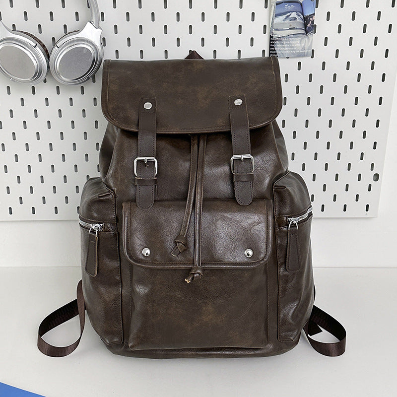 Solid Color Simple Couple Convenient Travel Large Capacity Backpack