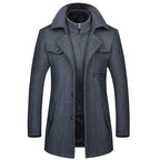 Men's Woolen Coat Fashion Double Collar Cold-resistant