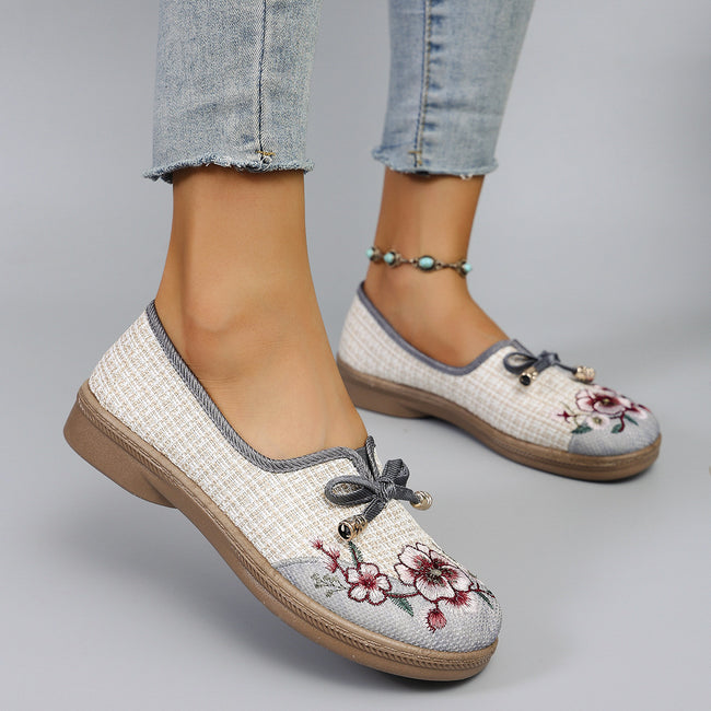 Flying Woven Ethnic Style Cloth Shoes Linen Flat Hover Image