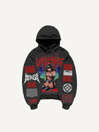 Men's Printed Hooded Loose Retro Sweatshirt