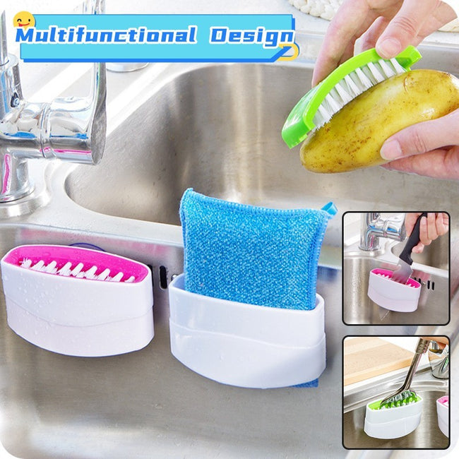 Creative Kitchen Knife And Fork Chopsticks Cleaning Brush With Suction Cup Fruit And Vegetable Cleaning Brush Kitchen Cleaning Brush Hover Image