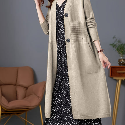 Elegant Women's Knit Cardigan 2024 Spring Autumn Loose Fit