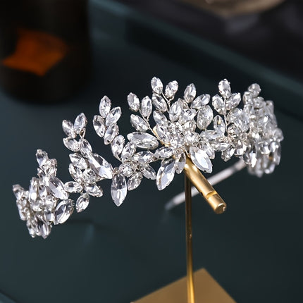 Elegant Crystal Hair Vine Headband With Floral Rhinestones