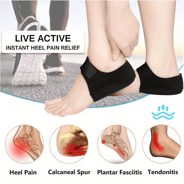 2 Pcs Heel Spur Relief Insoles Soft Gel Cushions For Heels