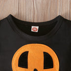 Short-sleeved Halloween Pumpkin Bat Printed Mesh Tulle Tutu Dress