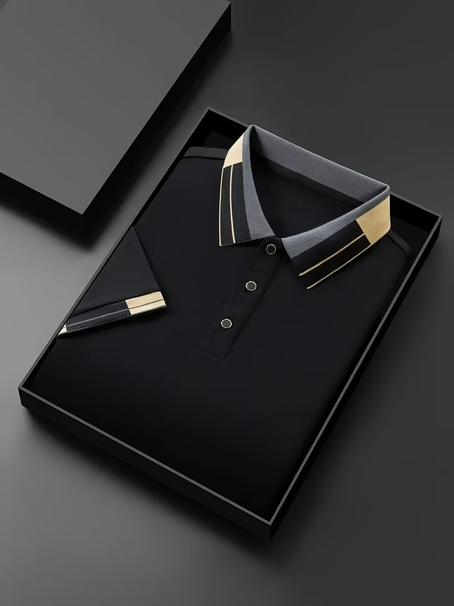 Mens Quick Dry Short Sleeve Shirt With Contrast Collar