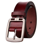 Men's Antique Pin Buckle Cowhide Belt